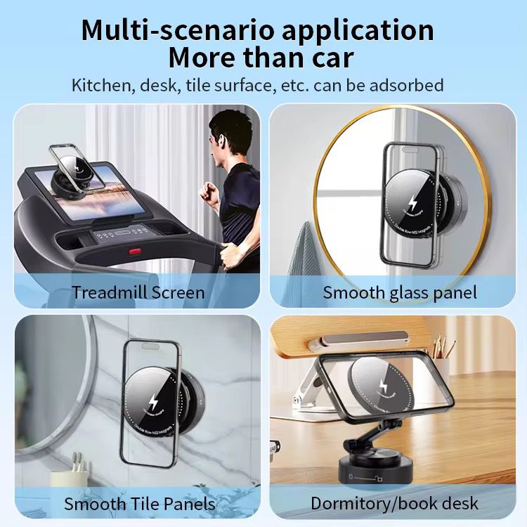 Support mural à ventouse avec bouton mécanique rotatif